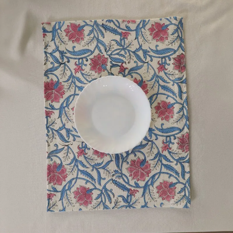 Petal Whisper Canvas Table Mats - Set Of Four media 6