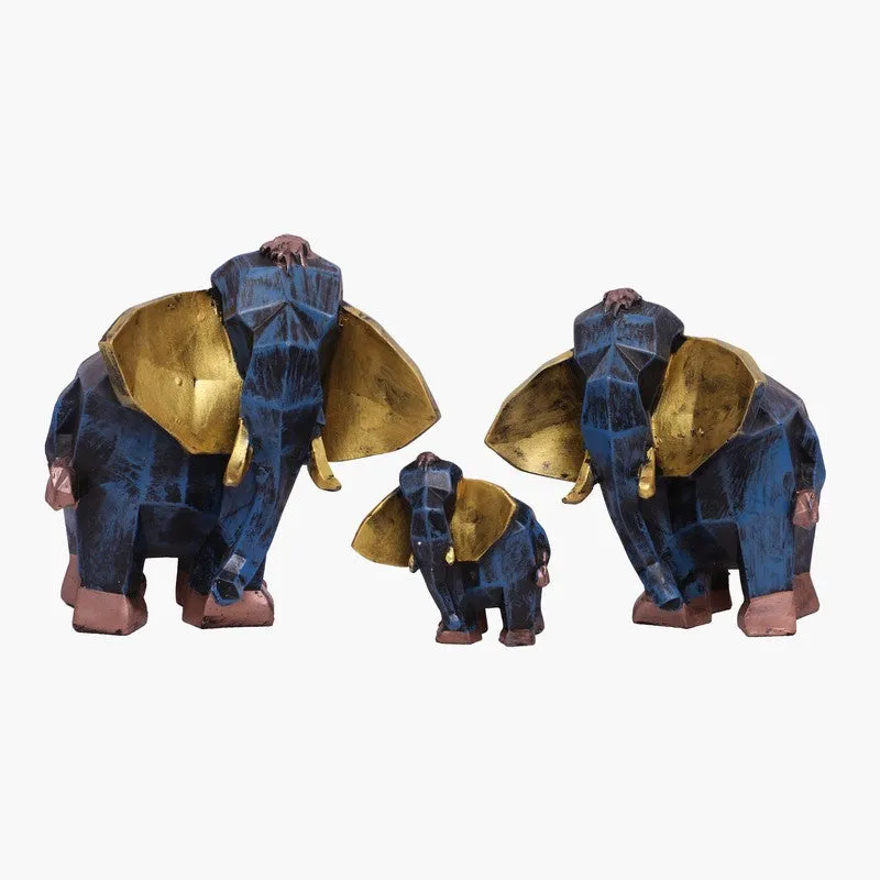 Sacred Elephants Polyresin Showpiece - Set Of Three media 3