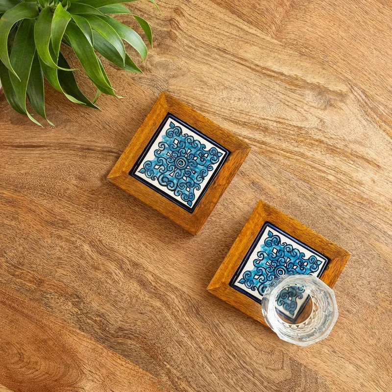Mughal Flowers Coaster - Set Of Two media 1