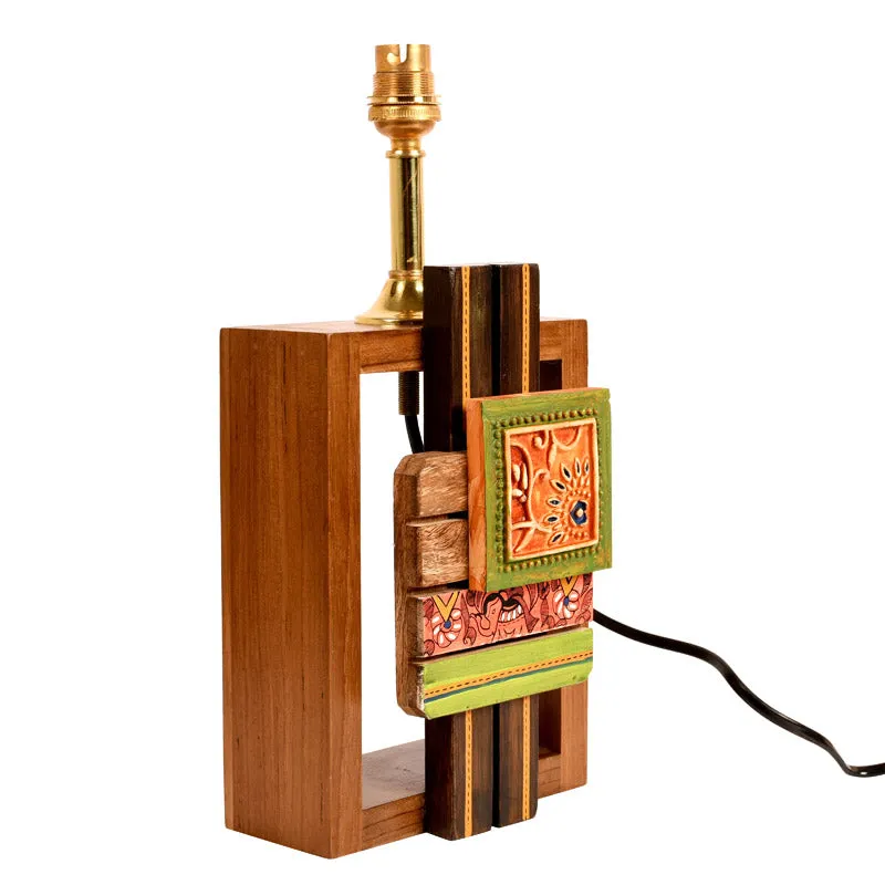 Indira Handcrafted Wooden Table Lamp - Multicolor media 5