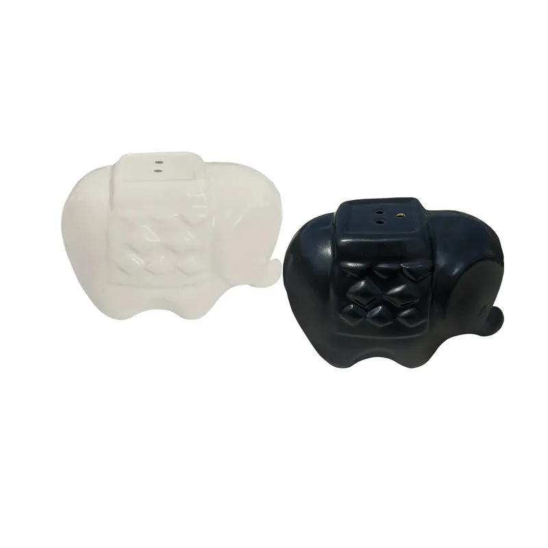 Dual Elephant Ceramic Salt & Pepper Bottles - Set Of Two media 4