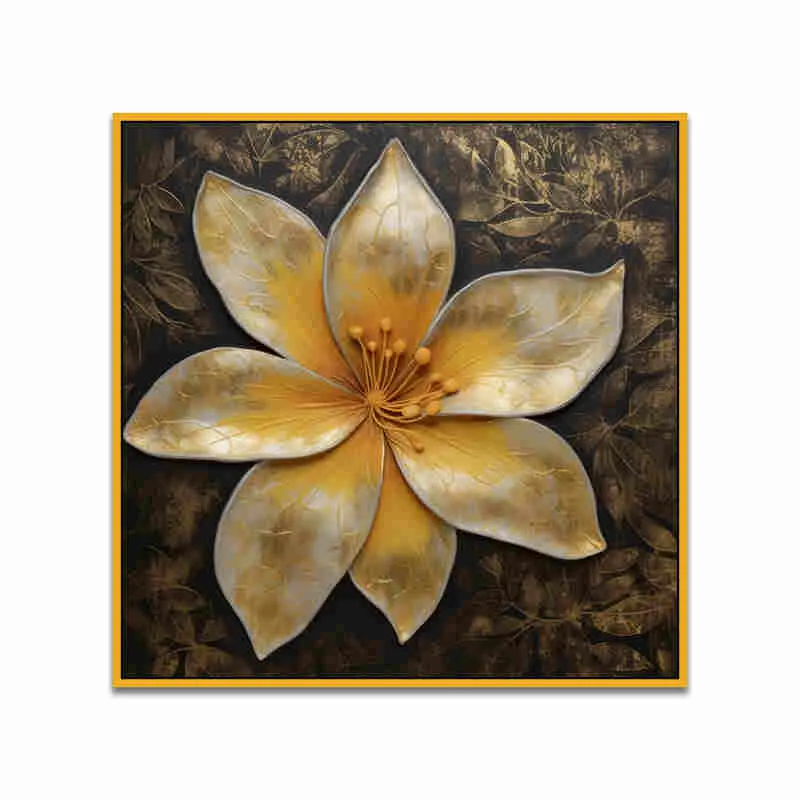 Solitude Of Petals Canvas Wall Art With Frame media 4