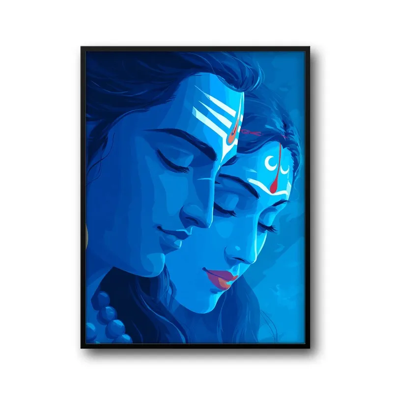 Lord Shiva & Parvati Devotional Archival Paper Wall Art media 7