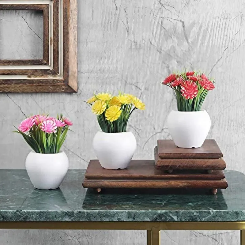 Noha Faux Plant In Apple Pot - Set Of Three media 1