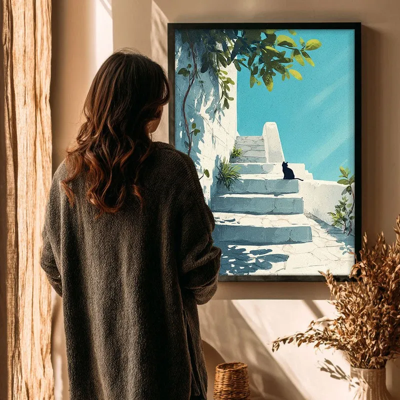 Terracotta Trail Canvas Wall Painting - Black Frame media 4