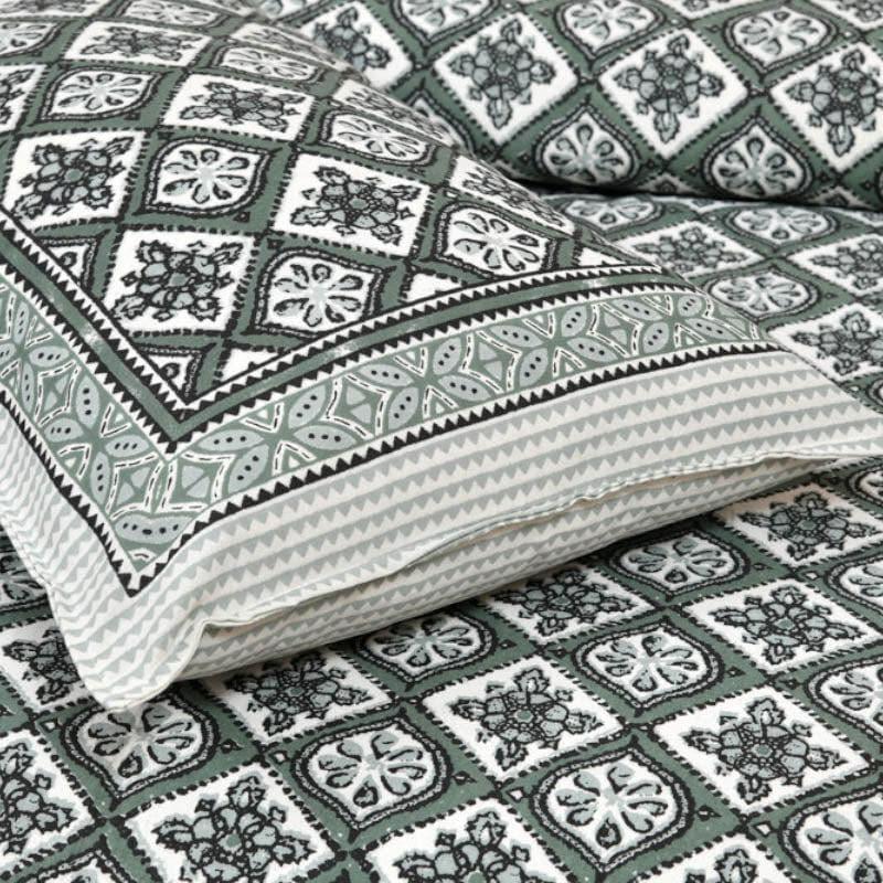 Cultural Kaleidoscope Cotton Bedsheet (Grey) - 120 TC media 3