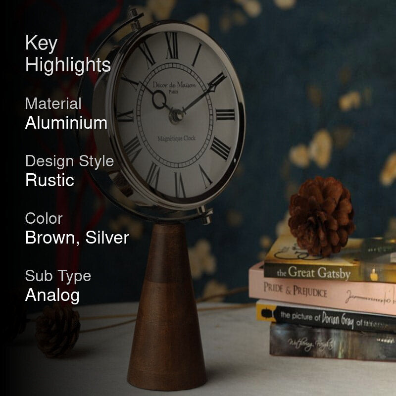 Tower Trove Aluminium Table Clock - Silver media 2