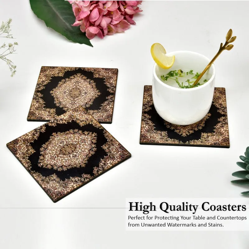 Nature Inspired Wooden Coasters Coasters with Holder - Seven Piece Set media 4