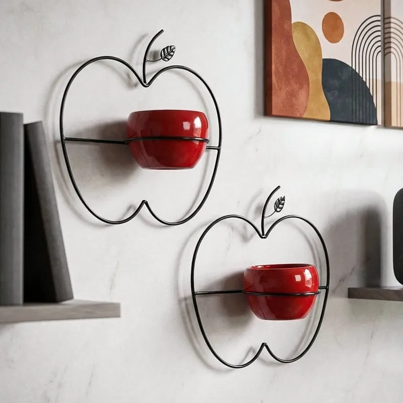Clémence Iron Planter (Red) - Set Of Two media 1