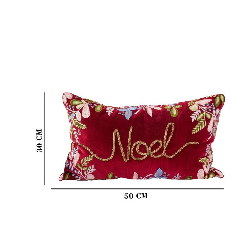 Royal Crimson Cotton Velvet Cushion media 5