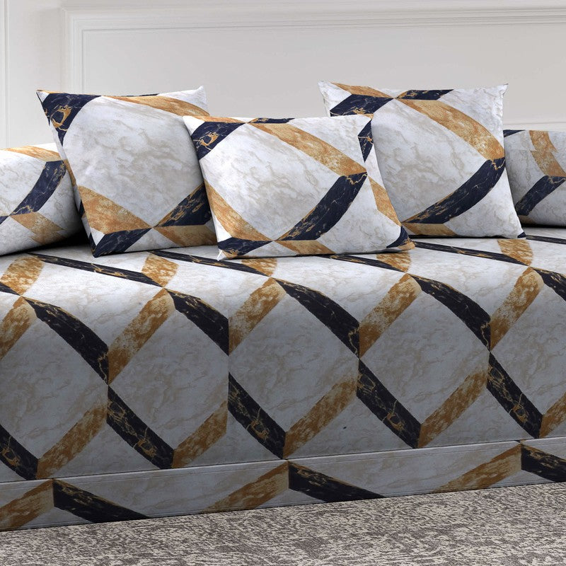 Gridon Printed Diwan Set - Six Piece Set media 4