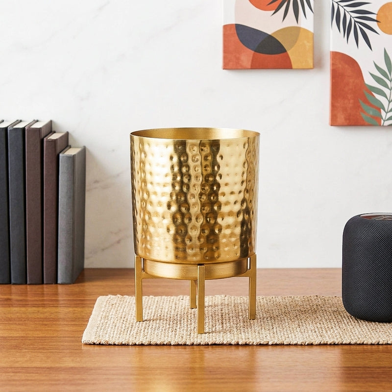 Vida Ember Golden Planter with Stand