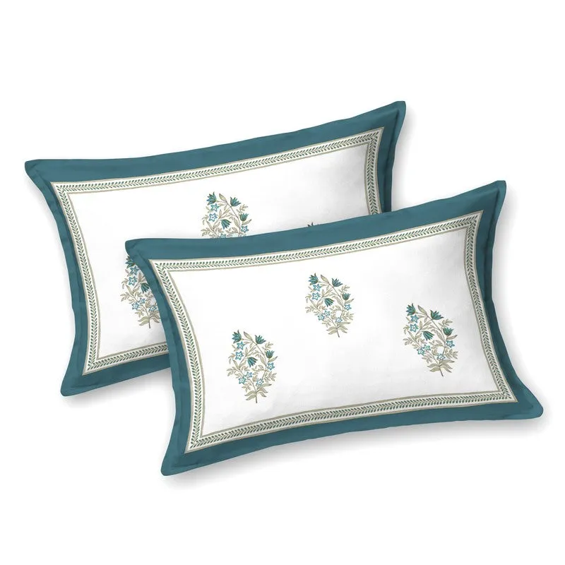 Rang Flow Cotton Bedsheet (Green,White) - 120 TC media 4