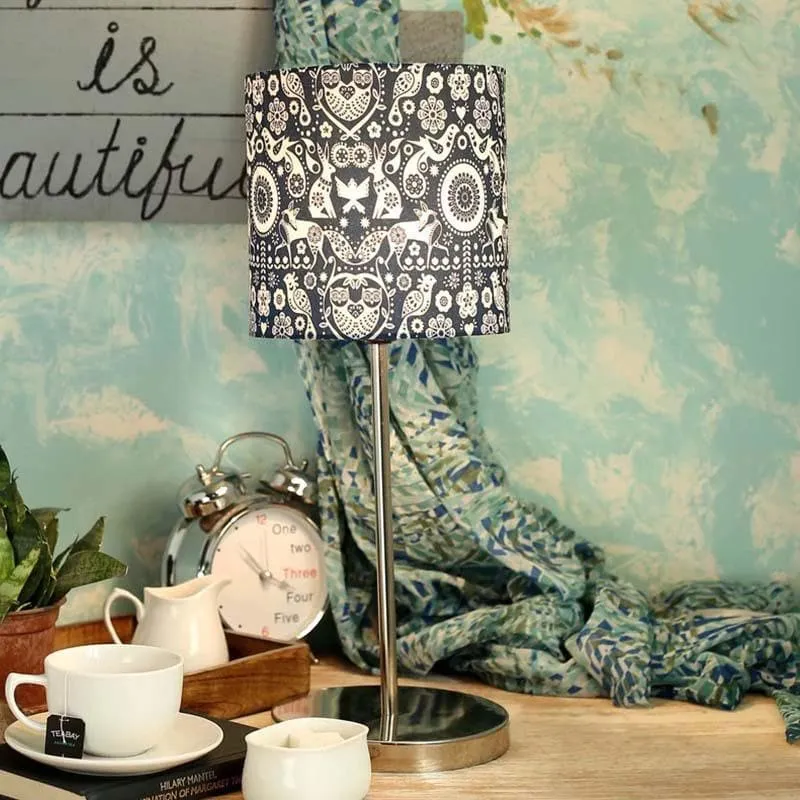Animal Love Fabric Table Lamp - Blue,White,Silver media 3