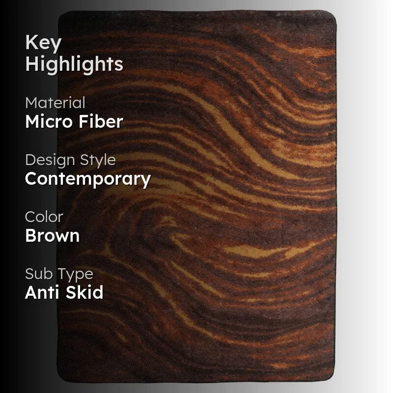Meyric Abstract Micro Fiber Area Rug - Brown media 2