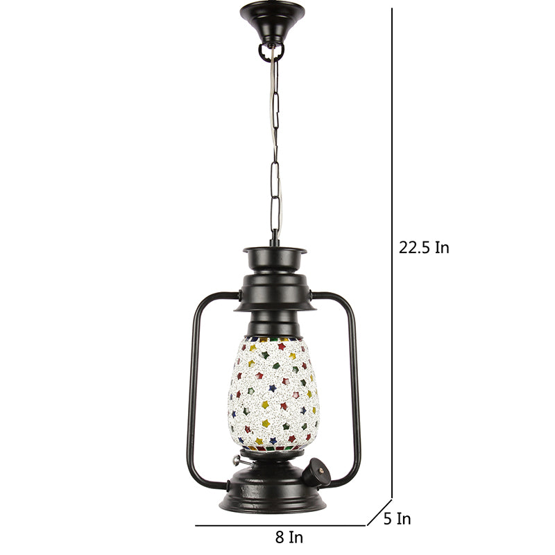 Divyara Mosaic Lantern Glass Ceiling Lamp - Black media 5