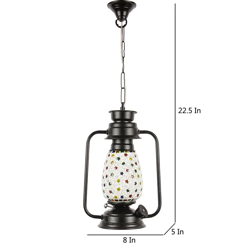 Divyara Mosaic Lantern Glass Ceiling Lamp - Black media 5