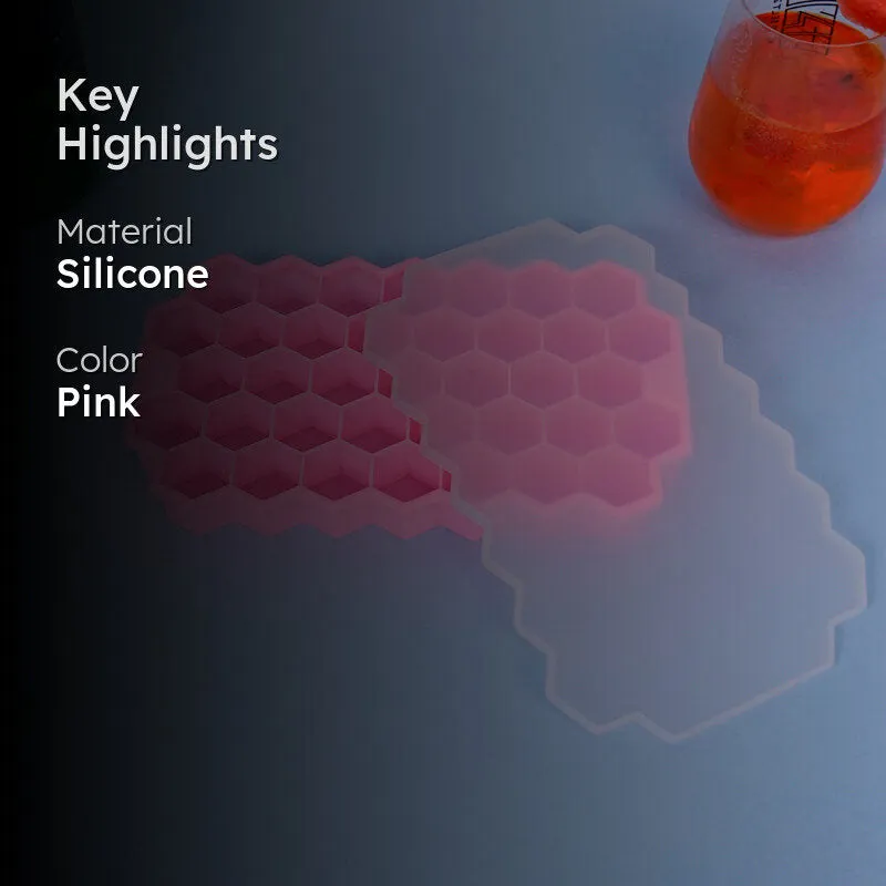 Grid Silicone 37-Cube Ice Mould - Pink media 2