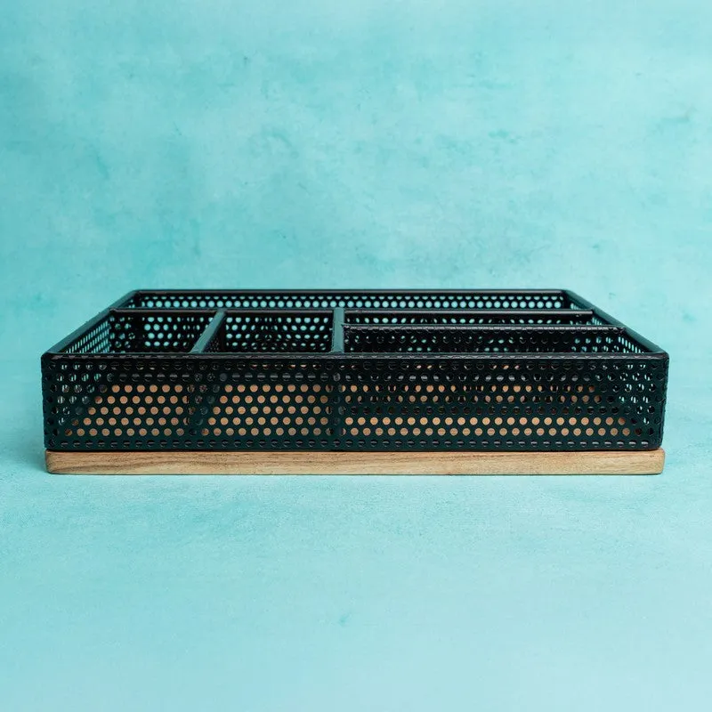Urban Sort (Metal/Wood) Desk Organizer - Black,Brown media 3