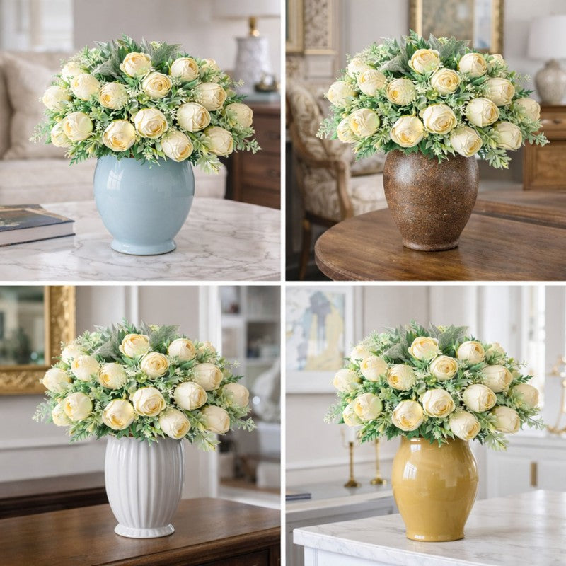 Petaline Polyester Artificial Flower - Set Of Four media 4
