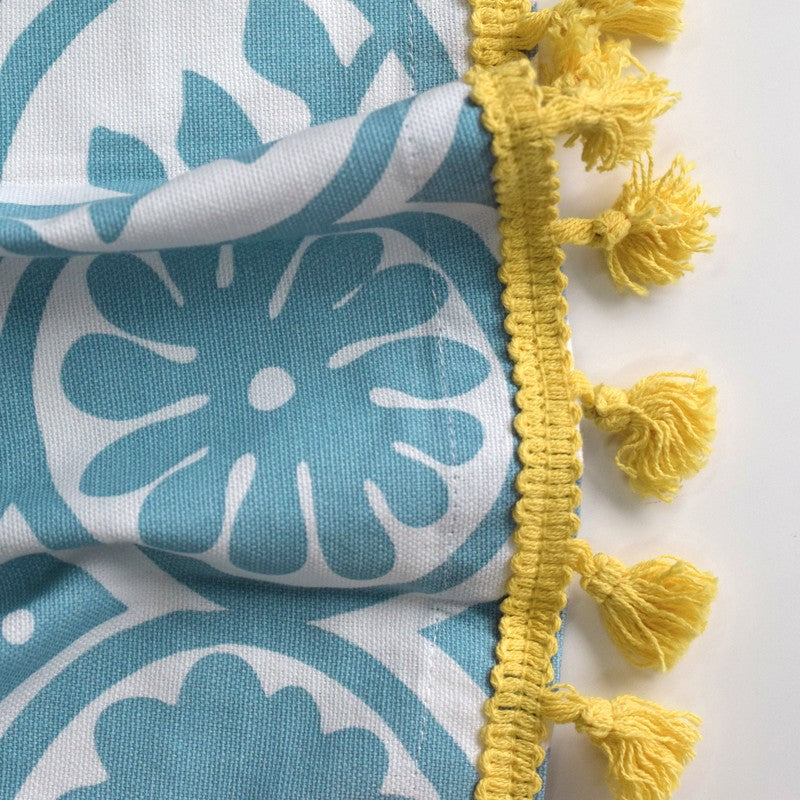 Tranquebar Home Bloom Haven Cotton Curtains(Blue) - Set Of Two media 5