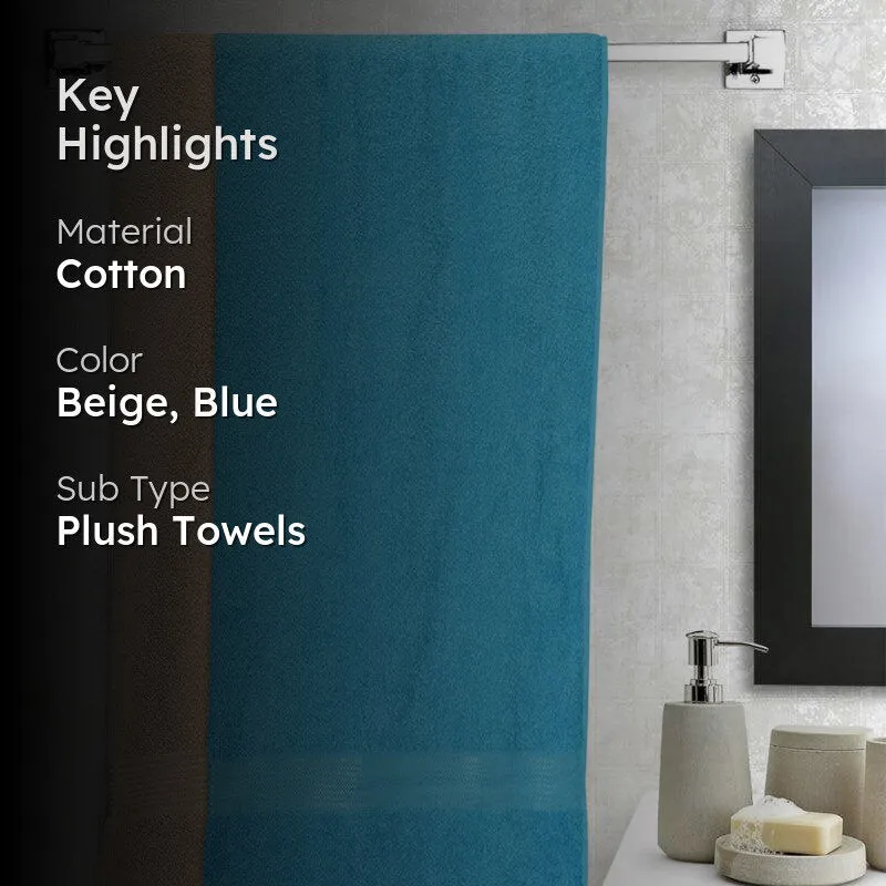 Bodil Bath Towel (Light Blue & Beige) - Set Of Two media 2