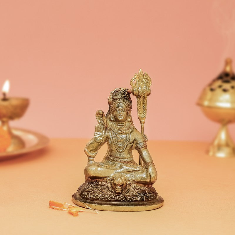 Lord Shiva Divine Brass Idol media 3