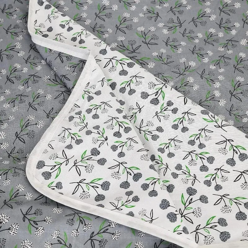 Loka Floral Reversible Cotton Dohar (Grey) - 180 GSM media 3