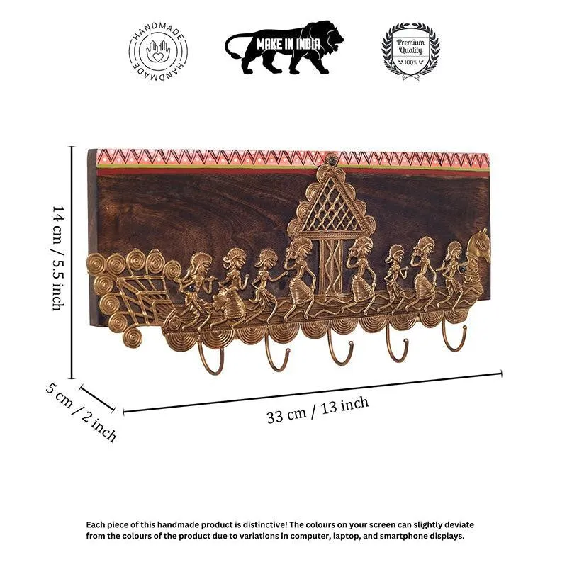Dipali Ornate Teak Wood Key Holder media 5