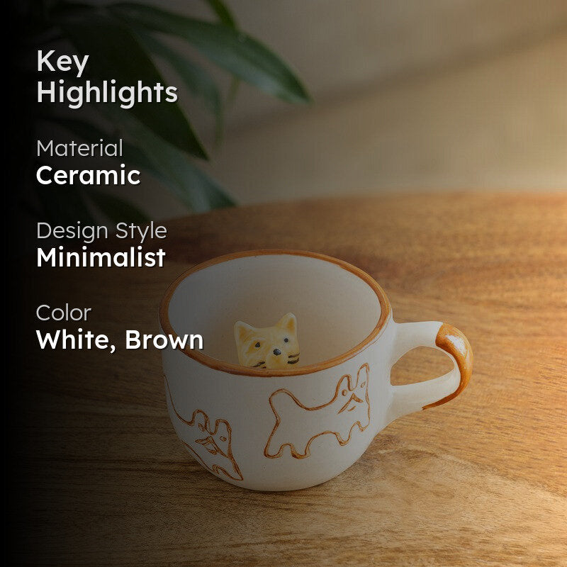 Cute Ceramic Tea Cup (240 mL) media 2