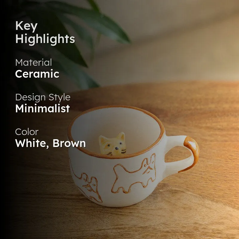 Cute Ceramic Tea Cup (240 mL) media 2