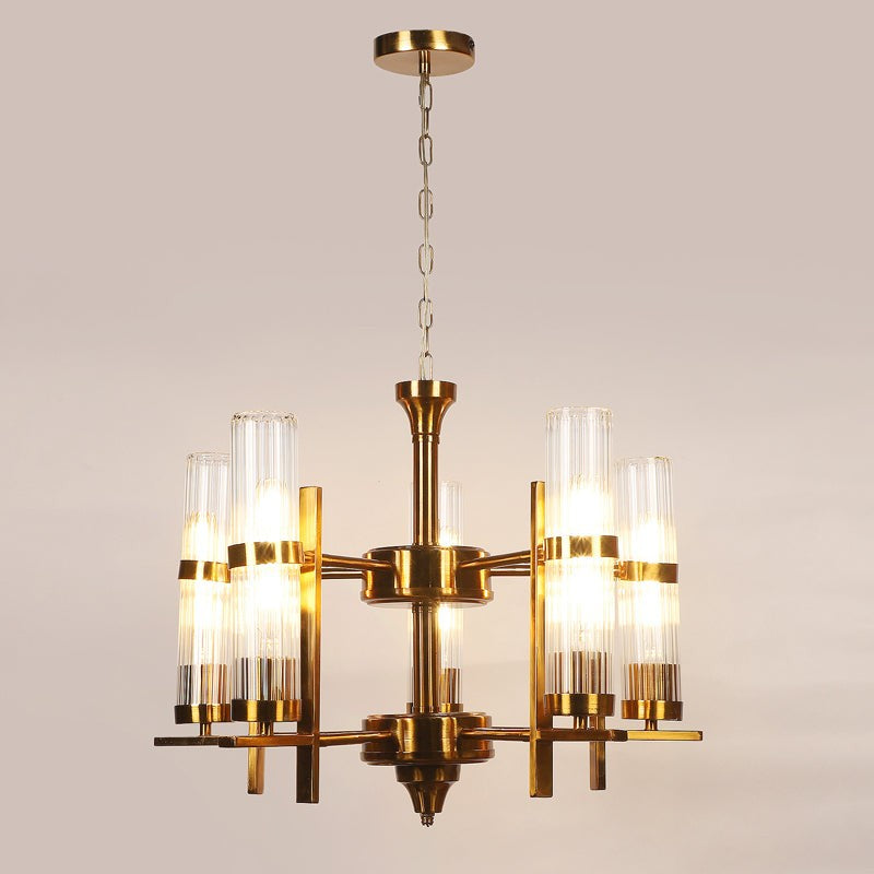 Candile Iron and Glass Clustered Chandelier - Gold media 5