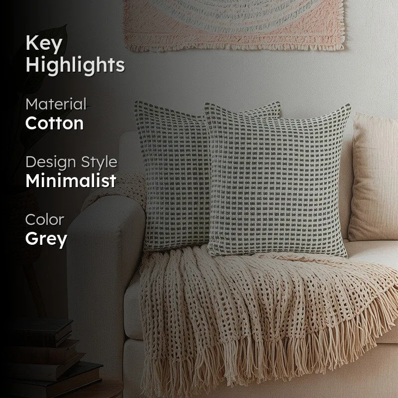 Elys Muse Cushion Cover (Grey) - Set Of Two media 2