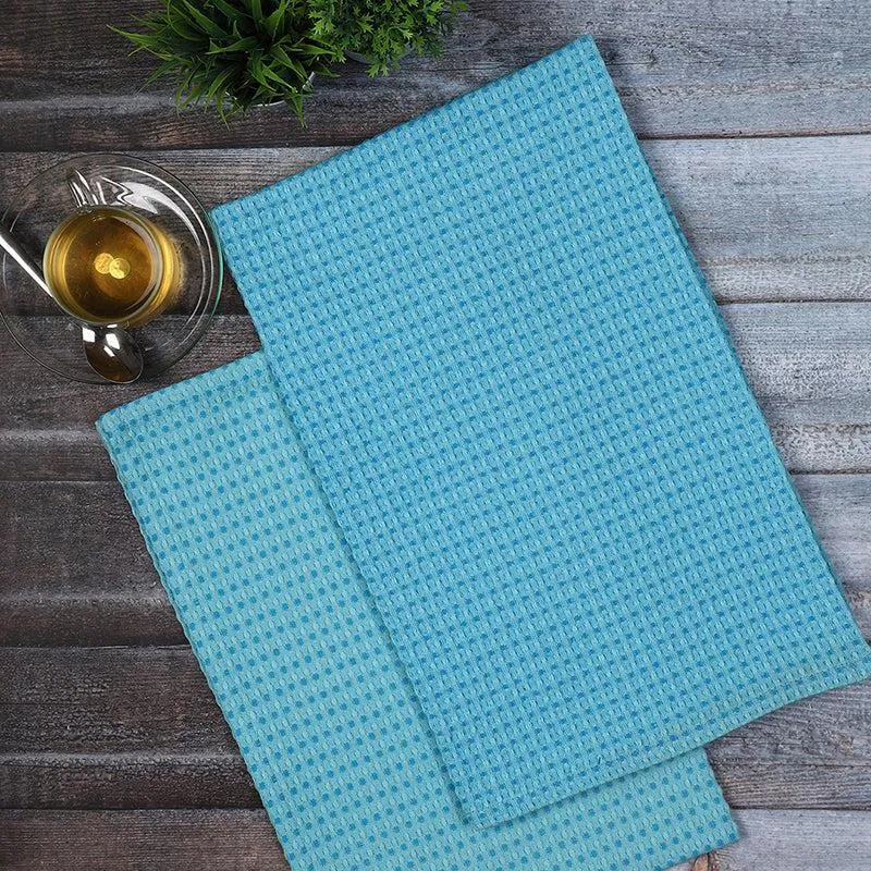 Sunbeam Cotton Kitchen Towel (Light Blue) - Set Of Two media 3