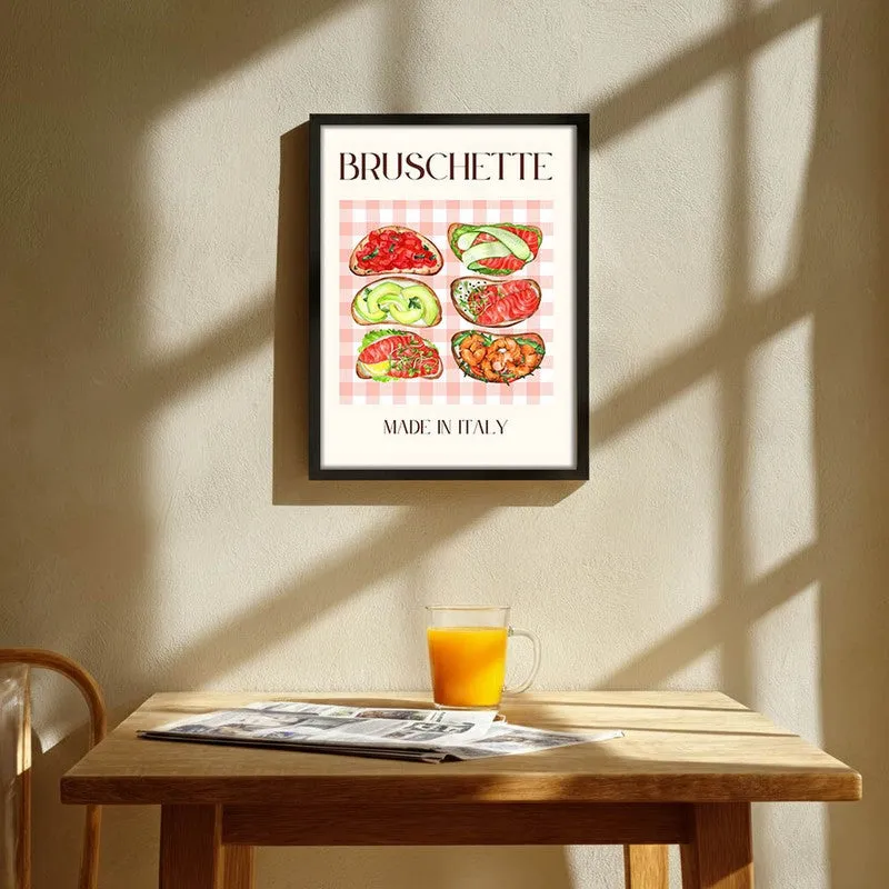 Bruschette Collection Archival Canvas Wall Art - Black media 1
