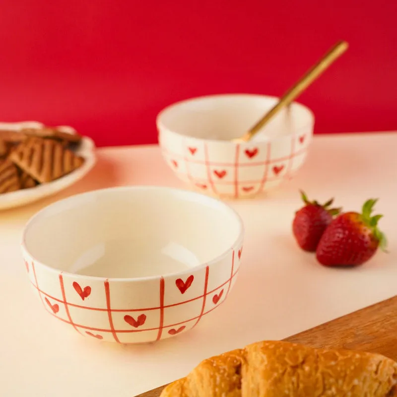 Heart Grid Serving Bowl (300 ML) - Red media 3