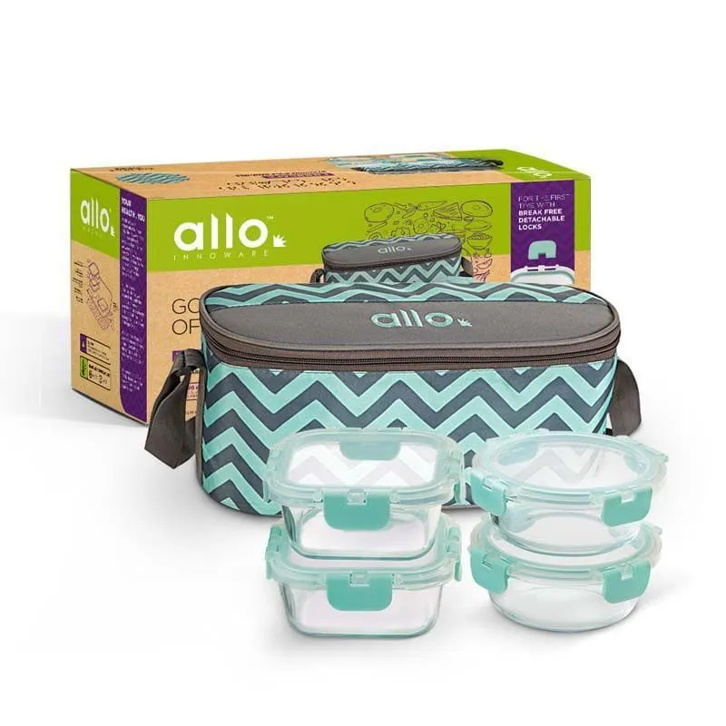 Jonas Lunchbox With Chevron Bag (310 & 390 ML) - Set Of Four media 4
