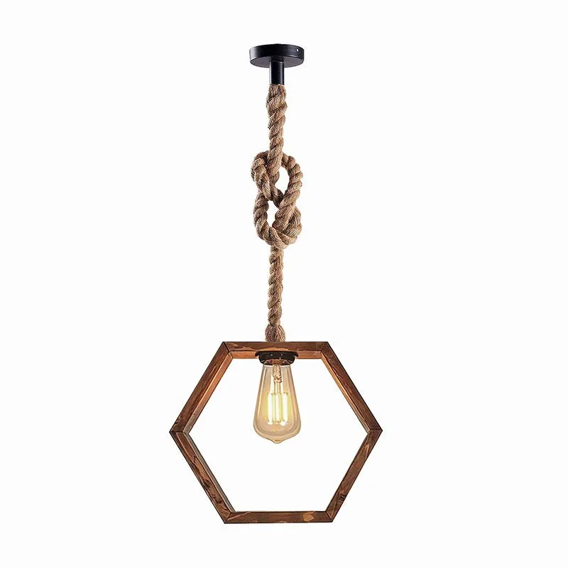 HexaAura Wooden Ceiling Lamp - Brown media 7