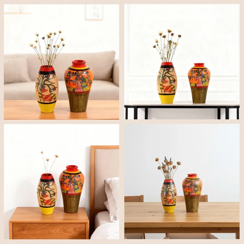 Indujanak Terracotta Vase - Two Piece Set media 5