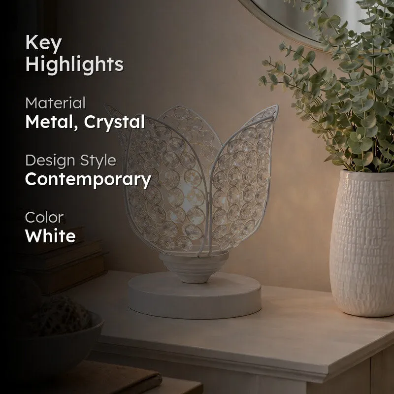 Floral Culture Metal Table Lamp - White media 2