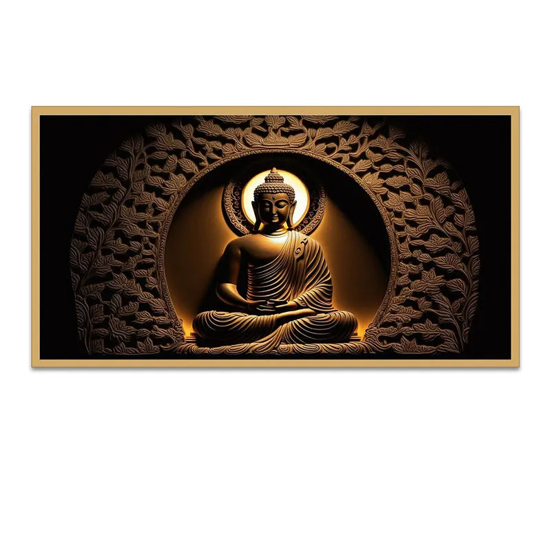 Gyani Buddha Canvas Wall Painting With Frame media 7