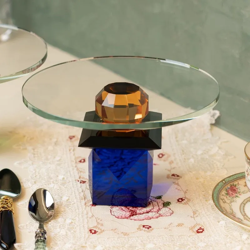 Classic Crystal Round Cake Stand - Blue media 1