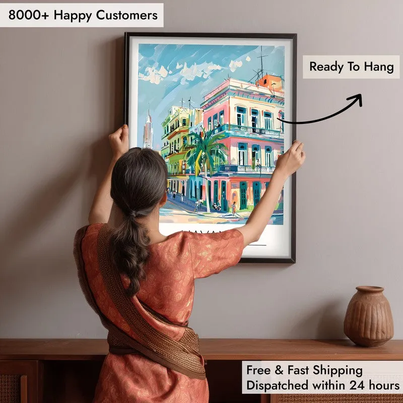 Vintage Havana Framed Canvas Wall Painting media 6