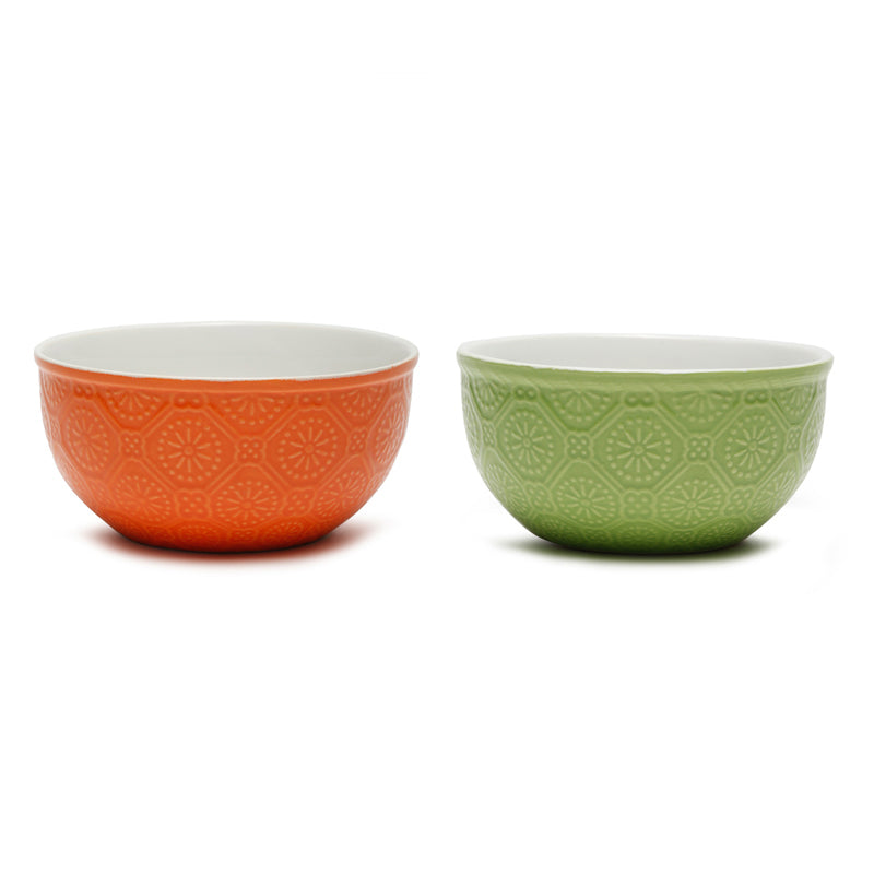 Cuppa Serving Bowl (Green,Orange,600 mL) - Set Of Two media 3
