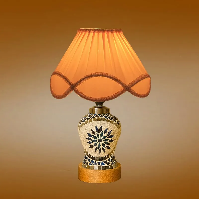 Floranira Arc Pleated Wooden Table Lamp media 7