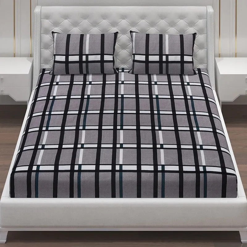 Monte Carlo Vintage Checks Bedsheet - 120 GSM media 4