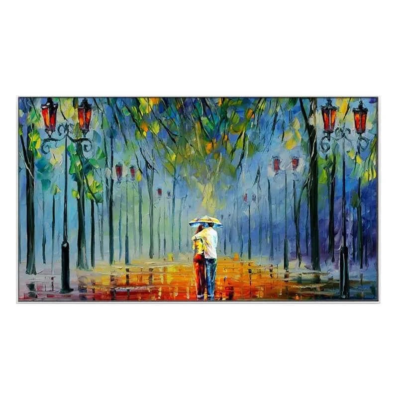Rainy Evening Canvas Wall Painting With Frame media 5