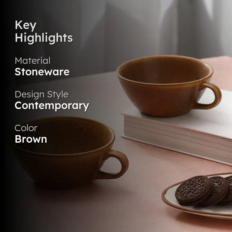 Brewtone Stoneware Tea Cup (300 mL Each) - Set Of Two media 2