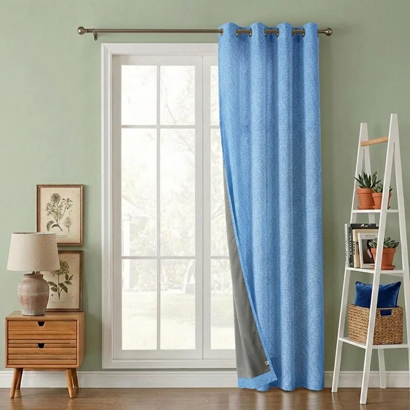 Form Ease Cotton Blackout Curtains - Blue media 1