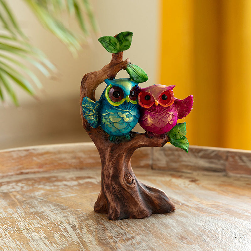 Owl Couple Resin Showpiece